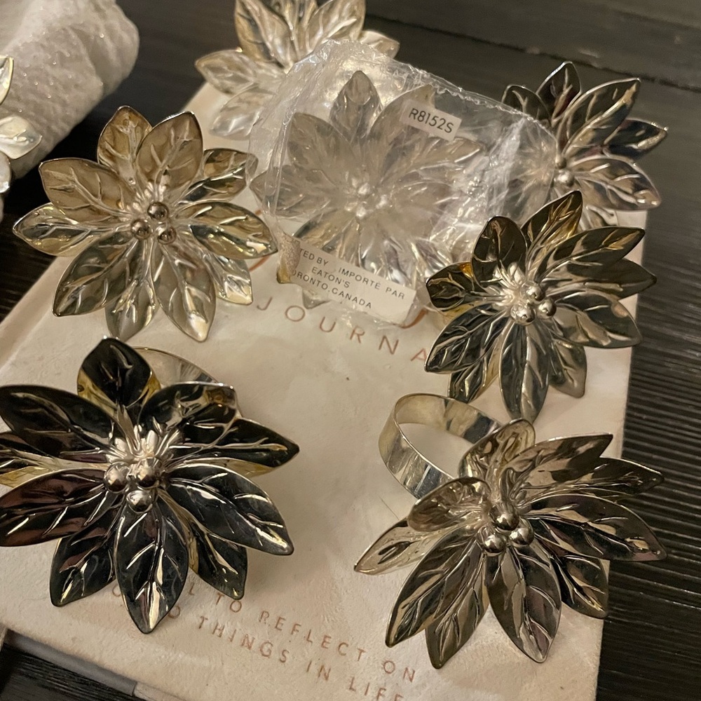 Silver Leaf Napkin Rings-From Eatons
